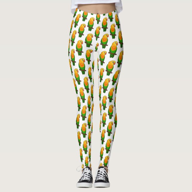 Leggings Perroquet cartoon mignon d'inséparable (Devant)