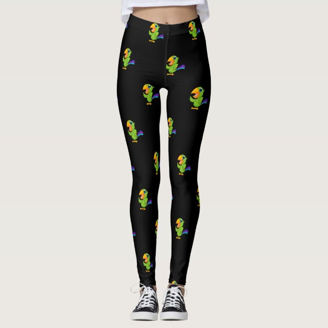 Leggings Perroquet de dessin animé adorable (Devant)