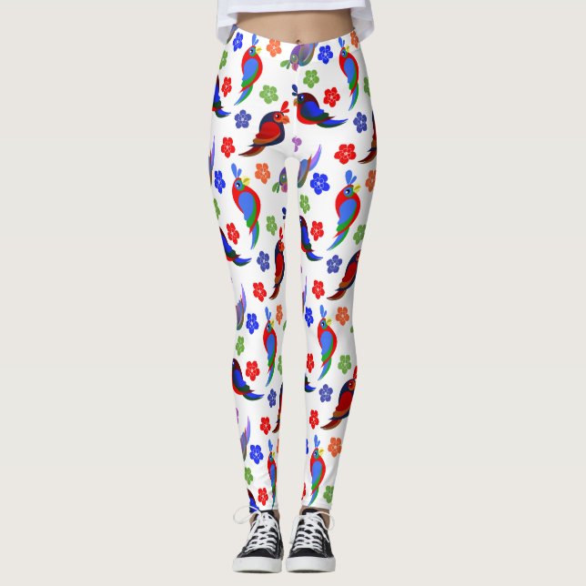 Leggings Perroquets et fleurs (Devant)