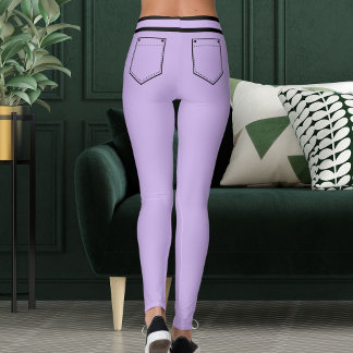 Leggings Personalized Name Purple Black Stripes Fun Gift