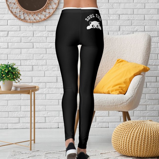 Leggings Personalized Pet Cat Mom Quote Black White Stripes (Créateur téléchargé)