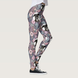 Leggings Personalized Pet Pastel Flowers Pattern