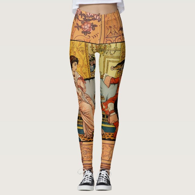 Leggings Personnages Classiques de Contes de Fées de Beauté (Devant)
