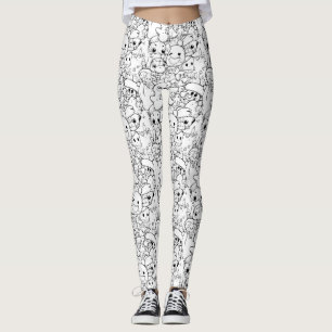 Leggings Personnages Mignons Kawaii Doodle (1)