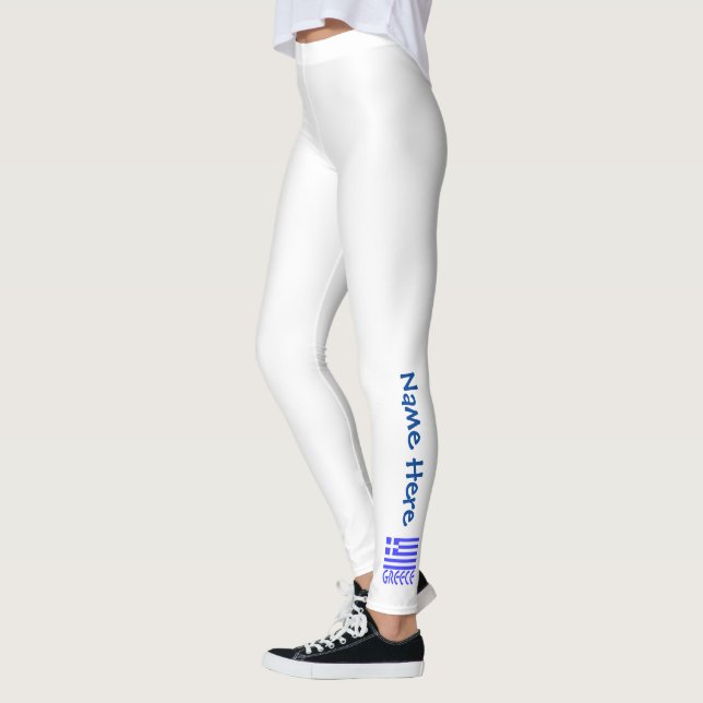 Leggings Personnalisation bleue de la Grèce et du drapeau g (Gauche)