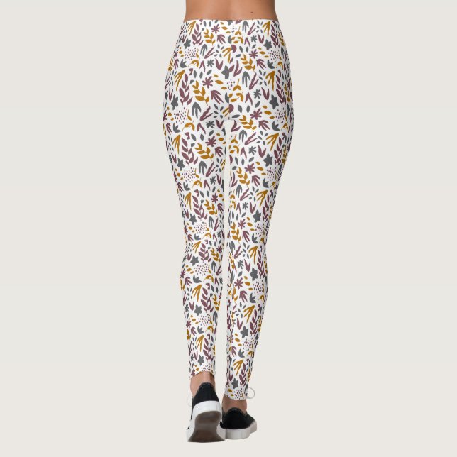 Leggings Personnalisation de motif botanique (Dos)