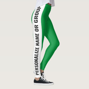 Leggings Personnalisé Blanc et vert tendance girly