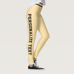 Leggings Personnalisé Douce Rayure Jaune Beurre Noir Douce