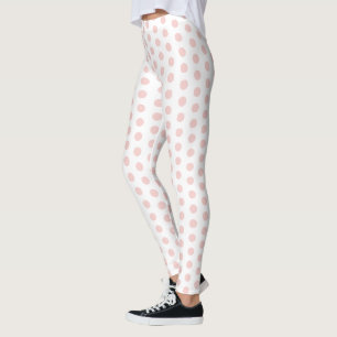 Leggings Personnalisé Moderne Élégant Rose Et Blanc