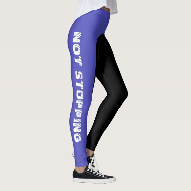 Leggings Personnalisé ne pas arrêter deux tons bleu et noir (Droite)