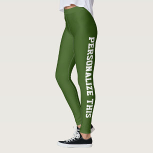 Leggings Personnalisé Personnalisé Marqué Fabriqué Vert For