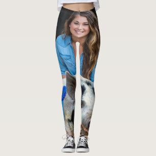 Leggings Personnaliser la photo de porc de spectacle de bét