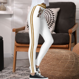 Leggings Personnaliser Nom Photo de Chat Domestique Brun Ra