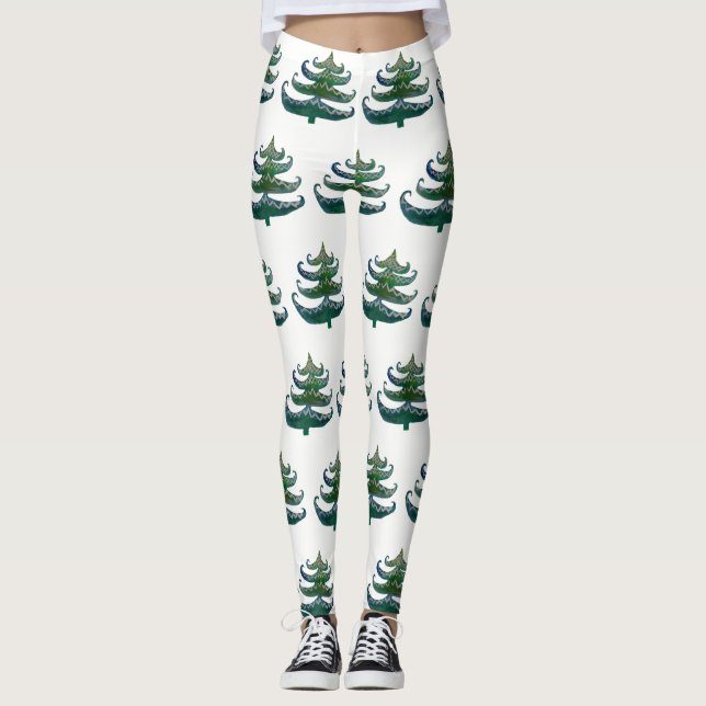 Leggings personnalisés Arbres de Noël (Devant)