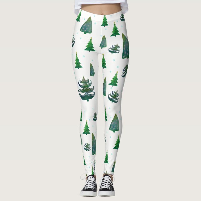 Leggings personnalisés Arbres de Noël (Devant)