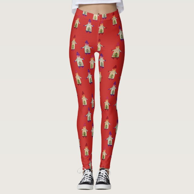 Leggings personnalisés de l'ambiance de Noël (Devant)