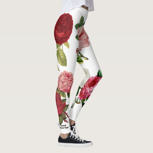 Leggings personnalisés floraux et blancs (Droite)