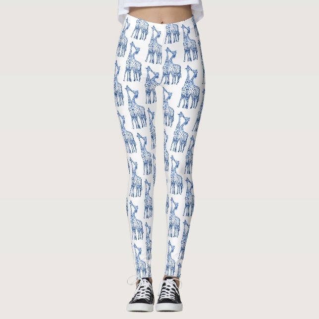 Leggings personnalisés Giraffes Kiss (Devant)