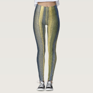 Leggings personnalisés Gold Blue Lines