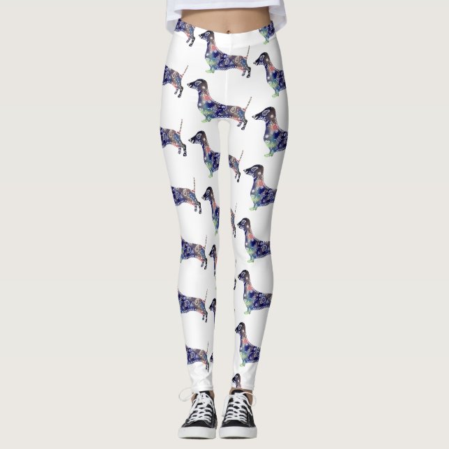 Leggings personnalisés Mandala Dog Art (Devant)