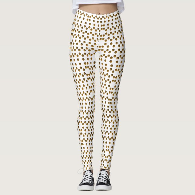 Leggings personnalisés Motifs Pois d'or (Devant)
