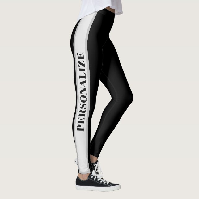 Leggings Personnalisés Noir Et Gris  (Droite)