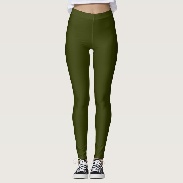 Leggings personnalisés vert armée (Devant)