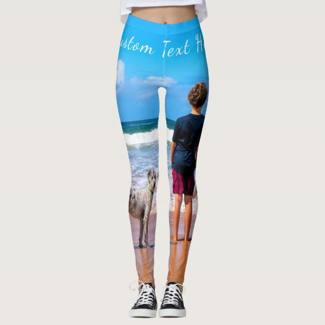 Leggings Personnalisez vos légendes photo avec du texte (Devant)