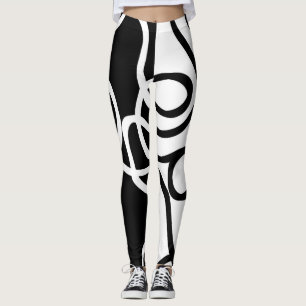 Leggings Persuasion linéaire I : Abstrait noir et blanc