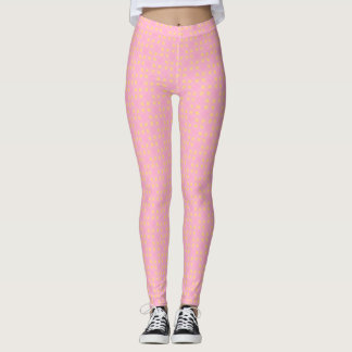 Leggings Petal Pop – Motif Géométrique Sans Couture Rose et