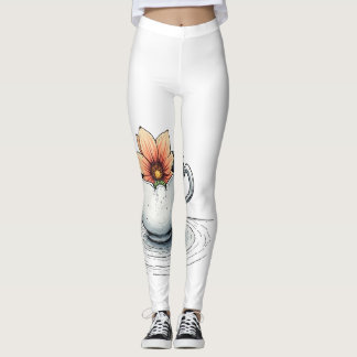Leggings Pétale et porcelaine