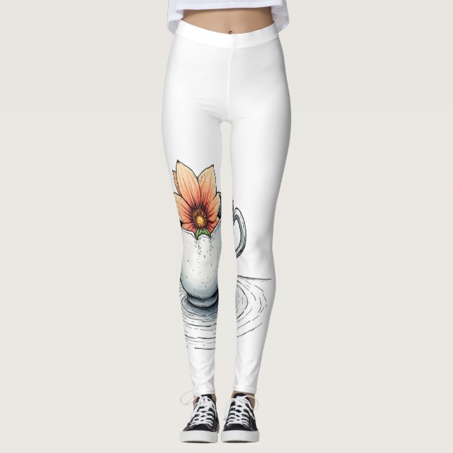 Leggings Pétale et porcelaine (Devant)