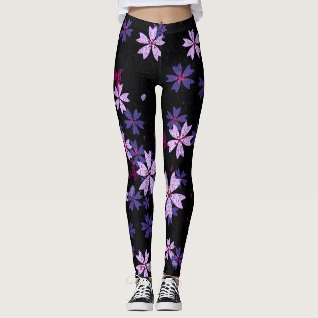 Leggings Pétales de fleurs Abstraites (Devant)