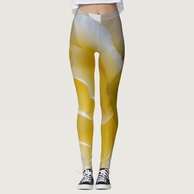 Leggings Pétales de rose jaune (Devant)