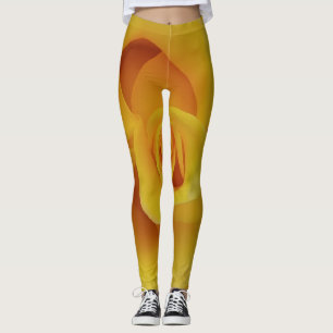 Leggings Pétales de rose jaune romantiques
