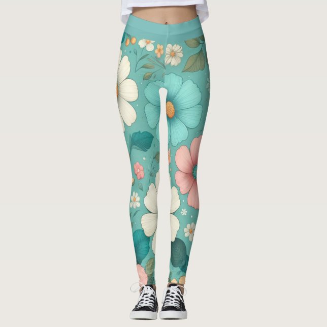 Leggings Pétales Pastels (Devant)