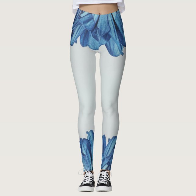Leggings pétales roses bleus (Devant)