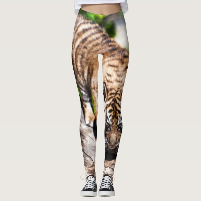 Leggings Petit animal de tigre montant vers le bas des (Devant)