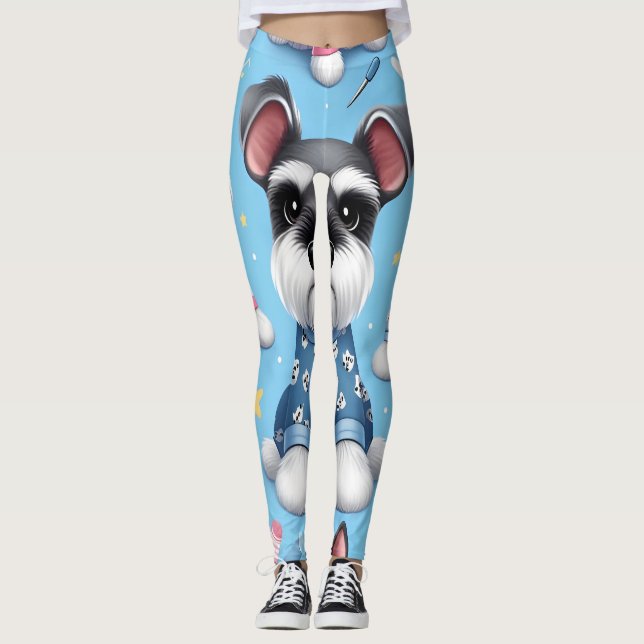 Leggings Petit Chien De Schnauzer Motif Animal (Devant)