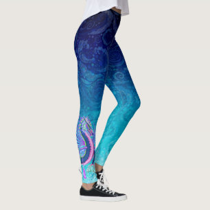Leggings Petit dragon d'eau rose et bleu