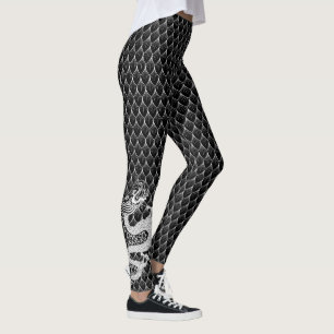 Leggings Petit dragon noir et blanc