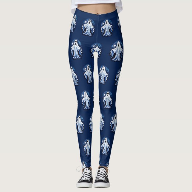 Leggings Petit Fantôme Effrayant - Halloween 16 - Amusement (Devant)
