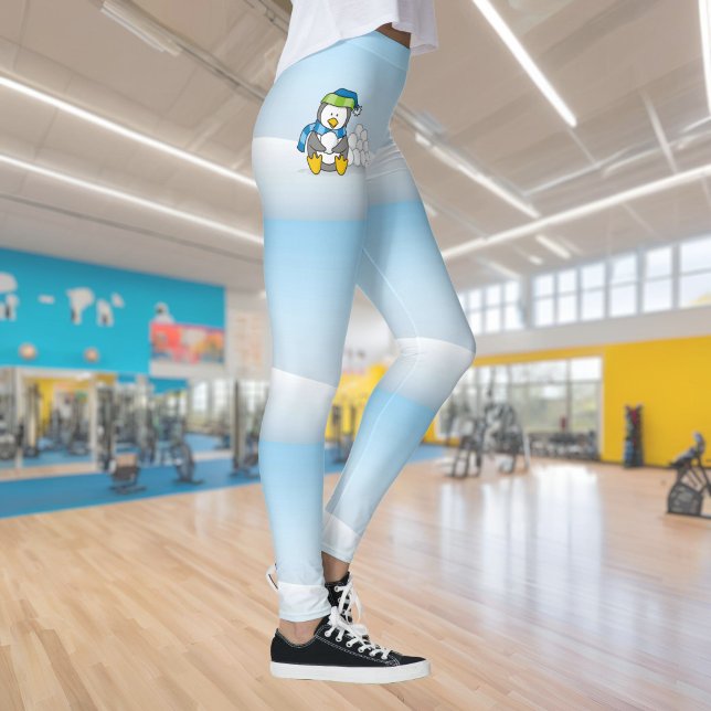 Leggings Petit manchot assis avec des boules de neige (Créateur téléchargé)