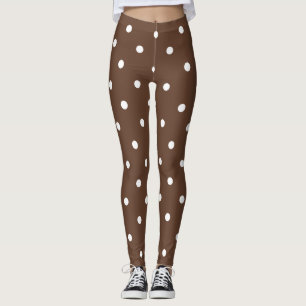 Leggings Petit Motif Pois : Brun