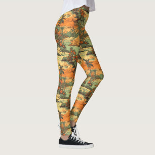 Leggings Petit Vintage Hawaiian Paysage Vert