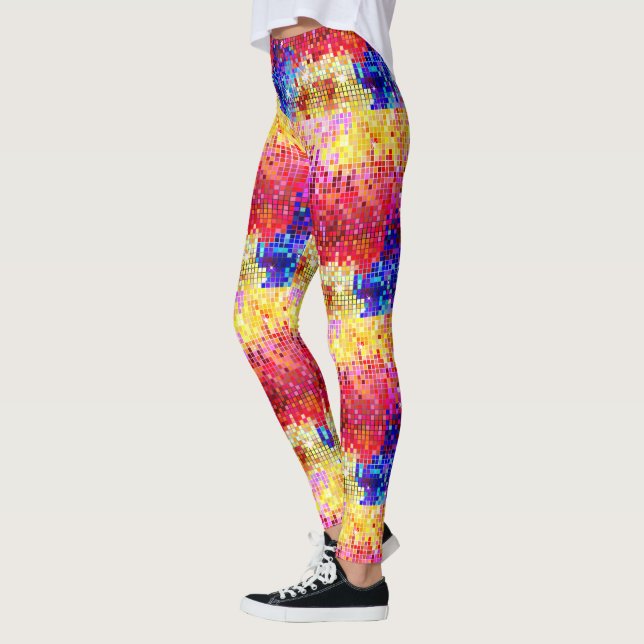 Leggings Petites formes géométriques colorées motif de l'èr (Gauche)