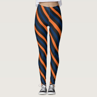 Leggings Petites guêtres diagonales bleues et oranges de