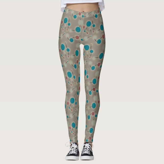 Leggings Petites Molécules Rétro Jouantes Universe Gris Ble (Devant)