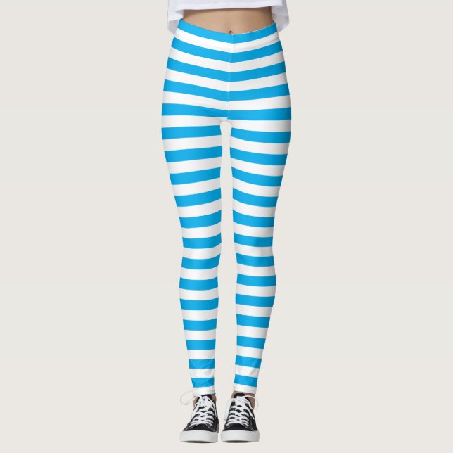 Leggings Petites rayures bleues verticales (Devant)