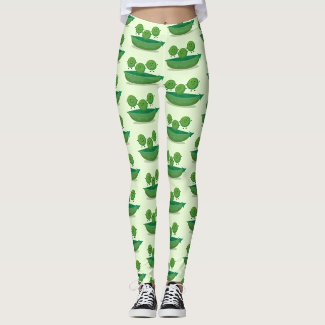 Leggings Petits pois sauteurs en pod dessin animé illustrat (Devant)